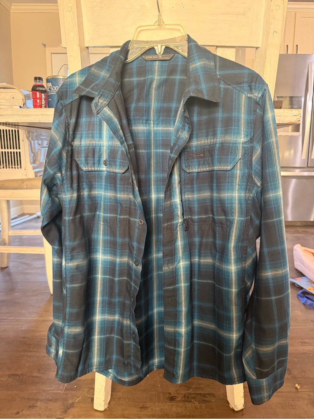 Men's Teal Plaid Lightweight Shirt Jacket - Unbranded